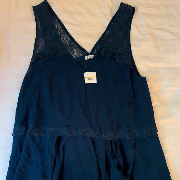 Free People Lace Trapeze Sapphire Cami Tank Top - Picture 5 of 8